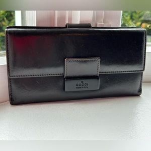 Gucci Dark Brown Leather Long Wallet